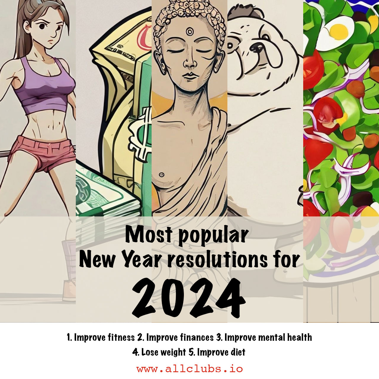 Most popular New Year resolutions 2024